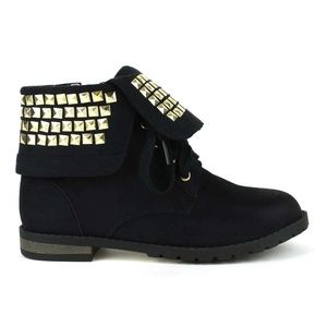 Great 3 Kids Lace up Studded Booties
